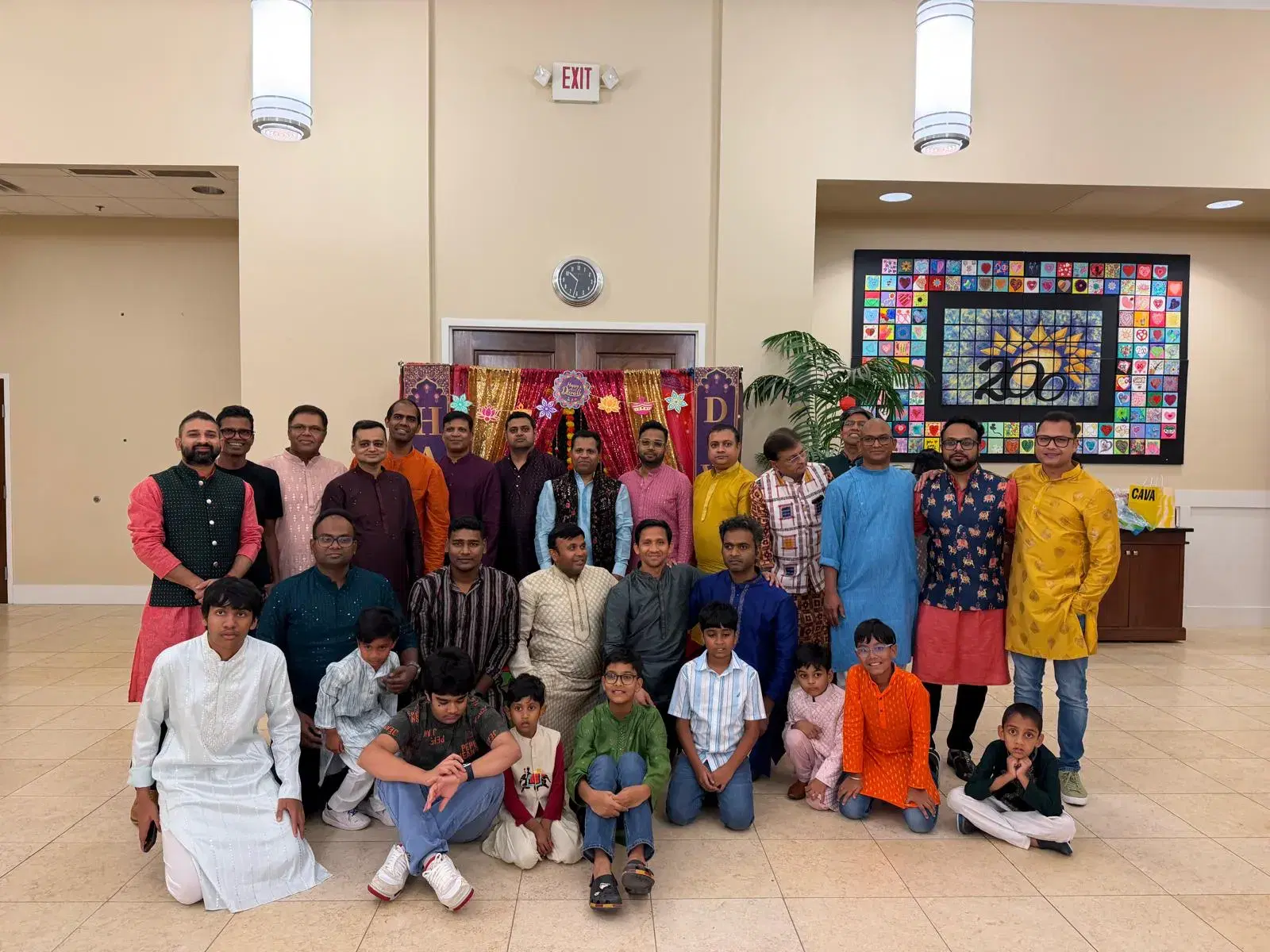 OSNEF families in traditional attire at Diwali cultural night