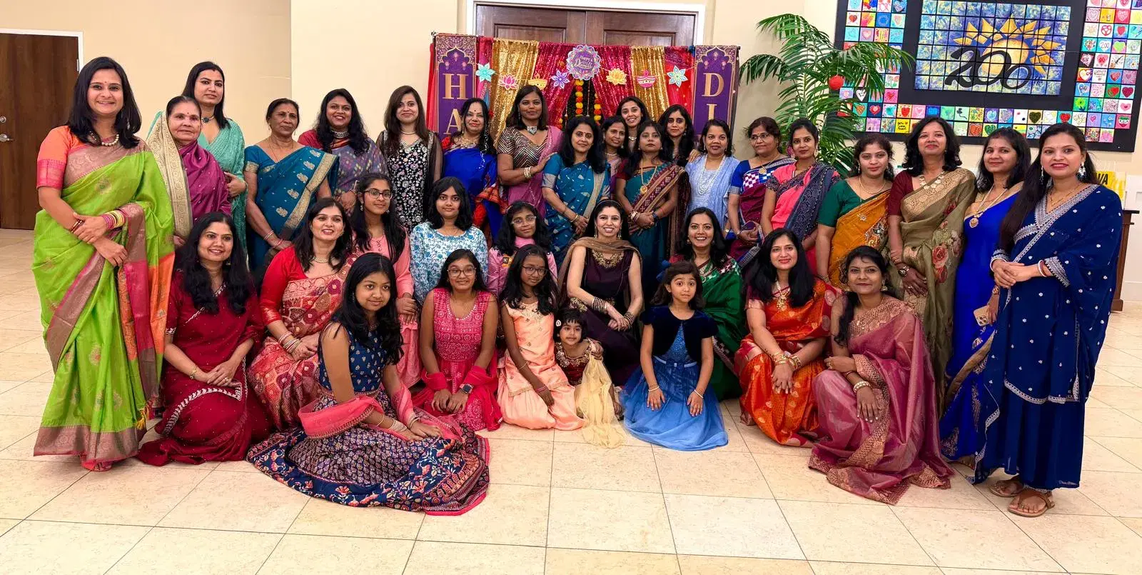 Women and girls gathered for OSNEF Diwali celebration